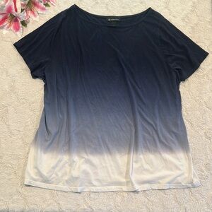 INC International Concepts - Navy to Ivory Ombre Short Sleeved T-Shirt - Size 3X